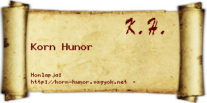 Korn Hunor névjegykártya